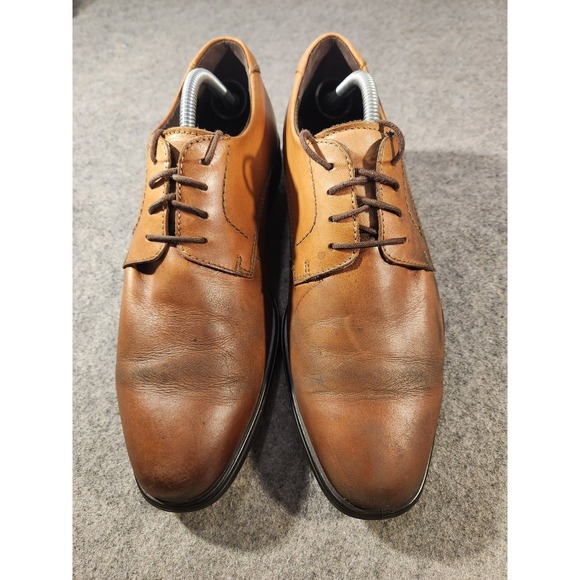 Ecco Melbourne Shoes Mens Size 9.5 Brown Leather Derby Plain toe Dress Comfort main image 8